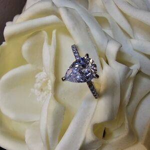 Diamonique Pear Shape Ring